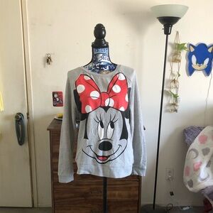 Adorable Women’s Grey Minnie Mouse Sweatshirt